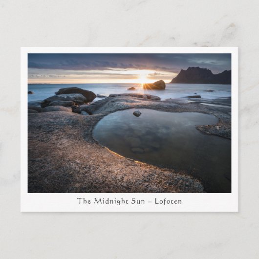 Lofoten Islands Midnight Sun Briefkaart (Voorkant)