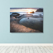 Lofoten Islands Midnight Sun Canvas Afdruk (Insitu (Houten vloer))