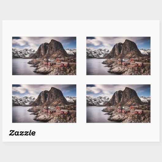 Lofoten Islands Norway rechthoekige sticker (Vel)