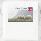 Lofoten Islands Sheep Rechthoekige Sticker (Tas)