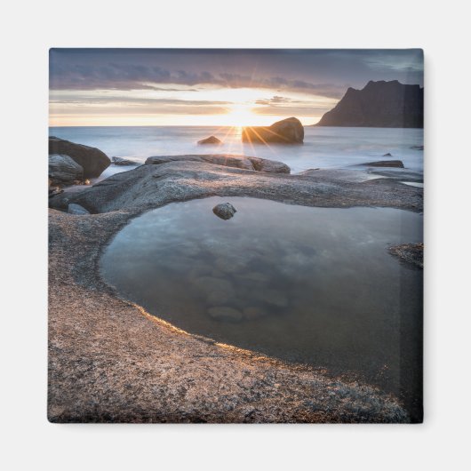 Lofoten Midnight Sun Magneet (Voorkant)