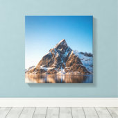 Lofoten Mountain Landscape Foto Canvas Afdruk (Insitu (Houten vloer))