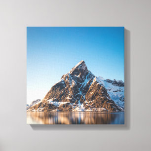 Lofoten Mountain Landscape Foto Canvas Afdruk