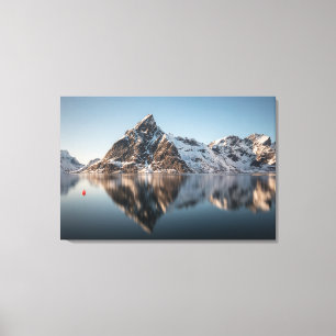 Lofoten Mountain Landscape Foto Canvas Afdruk