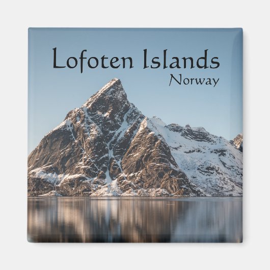 Lofoten Mountain Landscape Foto Magneet (Voorkant)