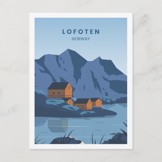 Lofoten Noorwegen Beroemde Reisplaats Illustratie Briefkaart (Voorkant)