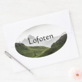Lofoten Noorwegen Ovale Sticker (Envelop)
