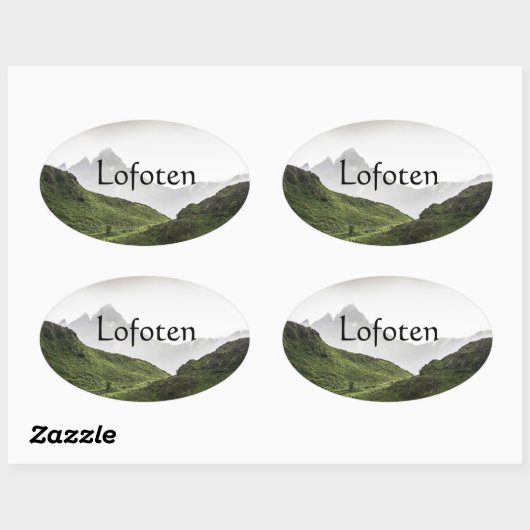 Lofoten Noorwegen Ovale Sticker (Vel)