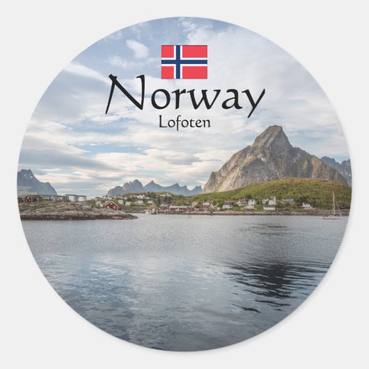 Lofoten Noorwegen Ronde Sticker (Voorkant)