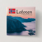 Lofoten Noorwegen Souvenir Vierkante Button 5,1 Cm (Voorkant)