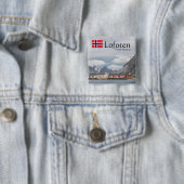 Lofoten Noorwegen Vierkante Button 5,1 Cm (In situ)