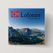 Lofoten Noorwegen Vierkante Button 5,1 Cm (Voorkant)