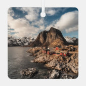 Lofoten Norway Hamnoy Landscape Foto Metalen Ornament (Achterkant)