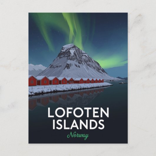 Lofoten Norway Northern Lights Briefkaart (Voorkant)