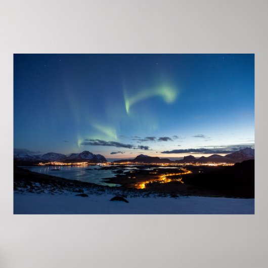 Lofoten Norway Northern Lights Poster (Voorkant)