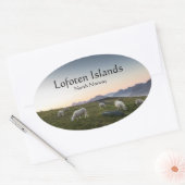 Lofoten Norway Sheep Ovale Sticker (Envelop)