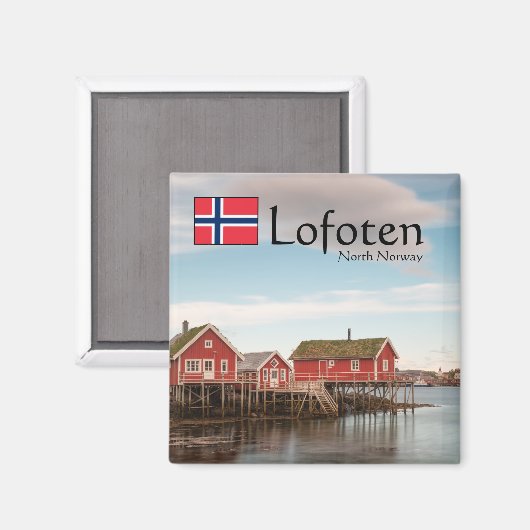 Lofoten Norway Souvenir Magneet (Voorkant / Achterkant)