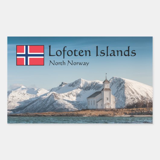 Lofoten Norway Souvenir Rechthoekige Sticker (Voorkant)