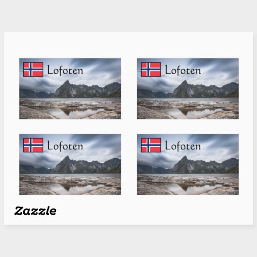 Lofoten Norway Souvenir Rechthoekige Sticker (Vel)