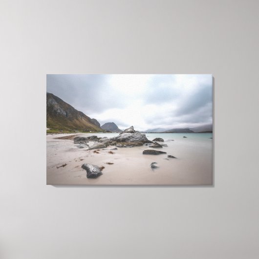 Lofoten Ramberg Strand Canvas Afdruk (Voorkant)