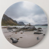 Lofoten Ramberg Strand Ronde Button 6,0 Cm (Voorkant)