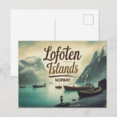 Lofoten Retro Sfeer Briefkaart (Voorkant / Achterkant)