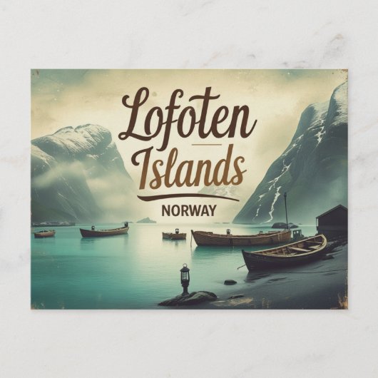 Lofoten Retro Sfeer Briefkaart (Voorkant)
