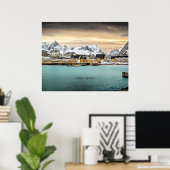 Lofoten, schilderachtig foto van Noorwegen Poster (Thuiskantoor)