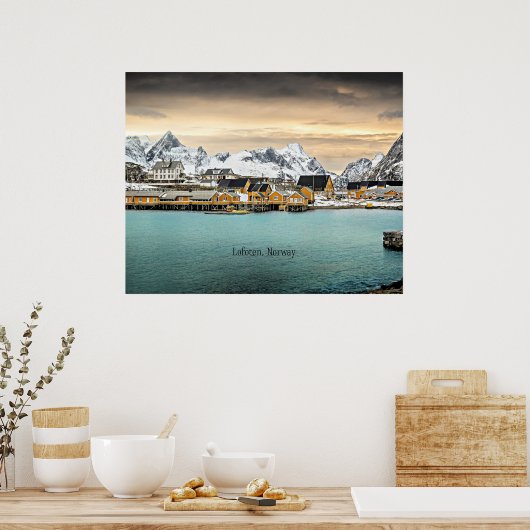 Lofoten, schilderachtig foto van Noorwegen Poster (Keuken)