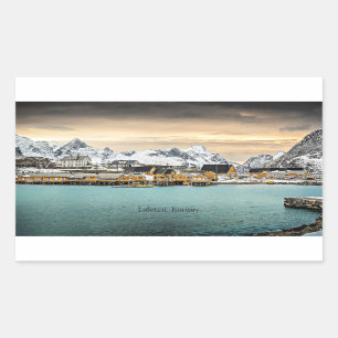Lofoten, schilderachtig foto van Noorwegen Rechthoekige Sticker