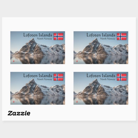 Lofoten Souvenir Rechthoekige Sticker (Vel)