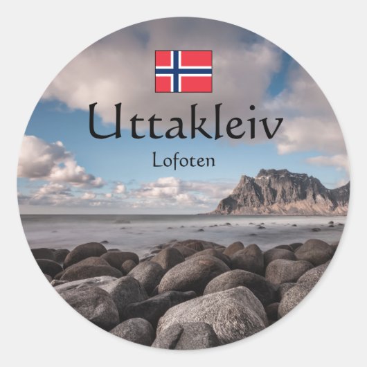 Lofoten Uttakleiv Ronde Sticker (Voorkant)