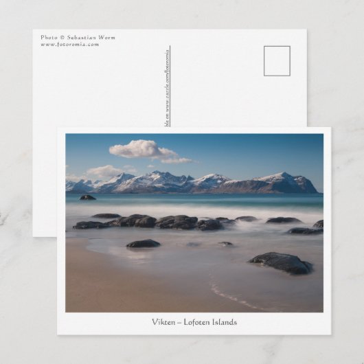 Lofoten Vikten Beach Briefkaart (Voorkant / Achterkant)