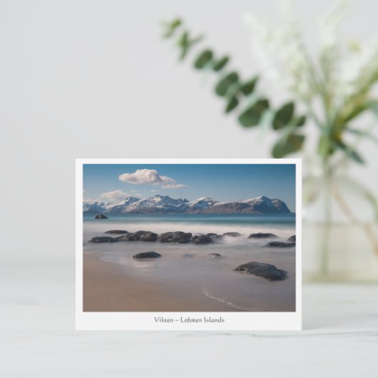 Lofoten Vikten Beach Briefkaart (Staand voorkant)