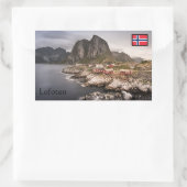 Lofoten Vist Dorpssouvenir Rechthoekige Sticker (Tas)