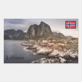 Lofoten Vist Dorpssouvenir Rechthoekige Sticker (Voorkant)