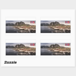 Lofoten Vist Dorpssouvenir Rechthoekige Sticker