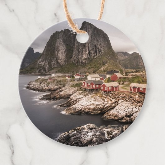 Lofoten Vist het dorp Hamnoya Bedankjes Labels (Voorkant)