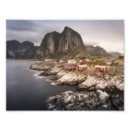 Lofoten Vist het dorp Hamnoya Foto Afdruk