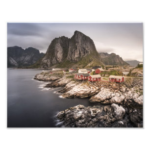 Lofoten Vist het dorp Hamnoya Foto Afdruk