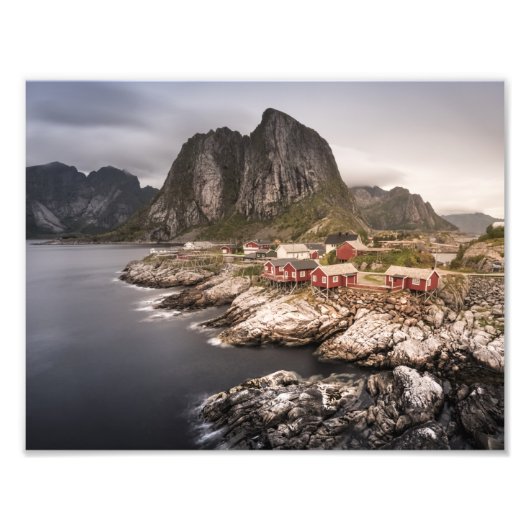 Lofoten Vist het dorp Hamnoya Foto Afdruk (Voorkant)