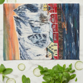 Lofoten Vist Village Fine Art Keuken Handdoek (Gevouwen)