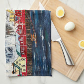 Lofoten Vist Village Fine Art Keuken Handdoek (Quarter Fold)