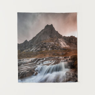 Lofoten Waterfall Landscape Foto Wandkleed
