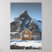 Lofoten Yellow Cabin Poster (Voorkant)
