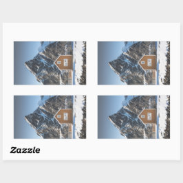 Lofoten Yellow Cabin Rechthoekige Sticker