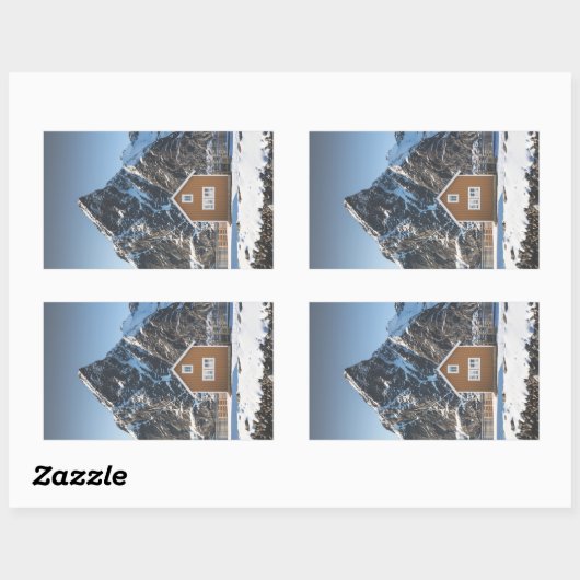 Lofoten Yellow Cabin Rechthoekige Sticker (Vel)