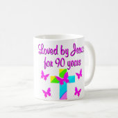 LOFPRIJZING VOOR GOD 90STE VERJAARDAG KOFFIEMOK (Voorkant rechts)