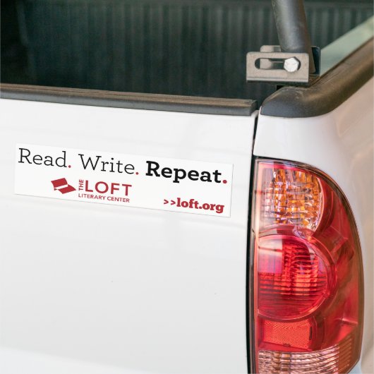 Loft Bumpersticker: Lees. Schrijven. Herhaal Bumpersticker (Op Truck)