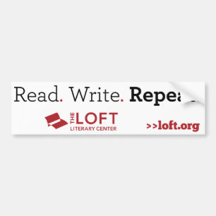 Loft Bumpersticker: Lees. Schrijven. Herhaal Bumpersticker